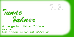 tunde hahner business card